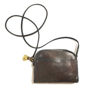 Brahmin Dark Cognac Leather Crossbody Bag